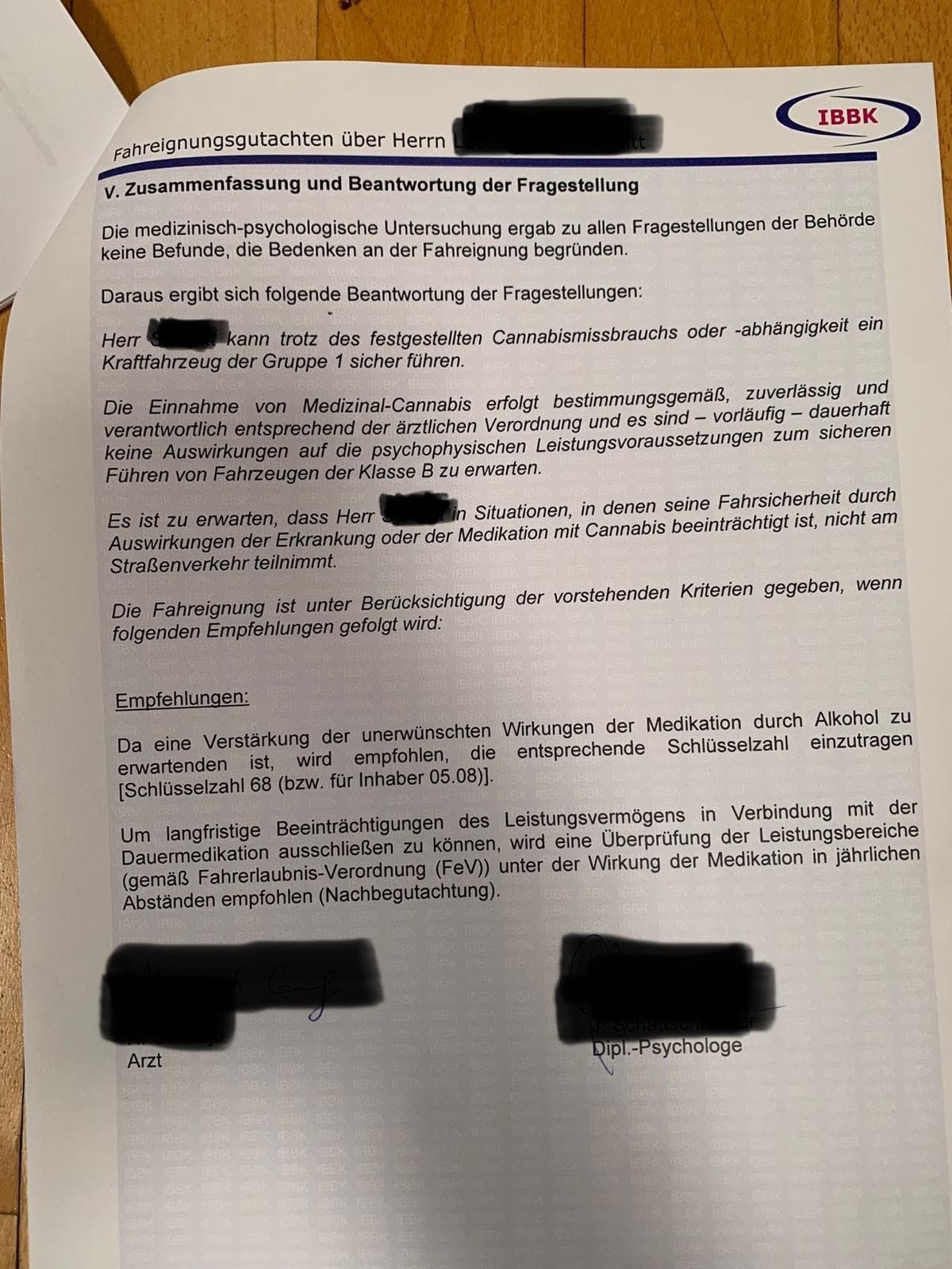 MPU Bestanden Beleg von Thomas R.